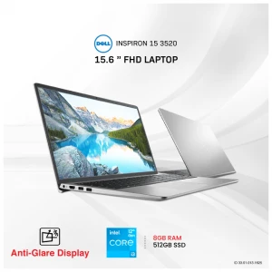 Dell Inspiron 15 3520 Intel Core i3 1215U 8GB RAM 512GB SSD 15.6 Inch FHD Display Platinum Silver Laptop
