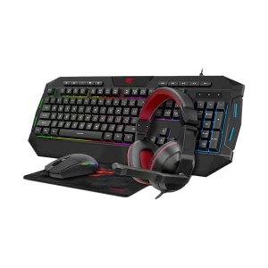 Havit HV-KB501CM Wired Black Gaming Keyboard Mouse Headphones and Mouse Pad Combo # HV-KB501CM