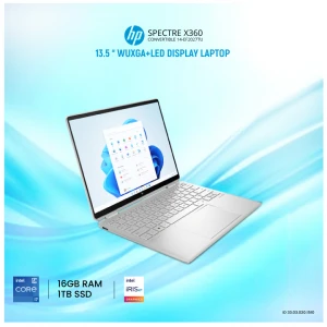 HP Spectre X360 Convertible 14-ef2027TU Intel Core i7 1355U 16GB RAM 1TB SSD 13.5 Inch WUXGA+ Touch Display Silver Laptop