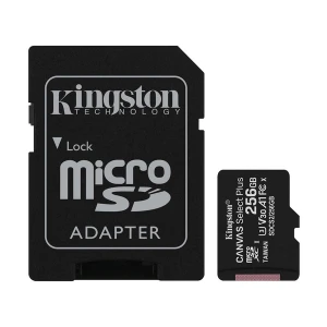 Kingston Canvas Select Plus 256GB MicroSD UHS-I U3 Class 10 A1 V30 Memory Card with Adapter #SDCS2/256GB