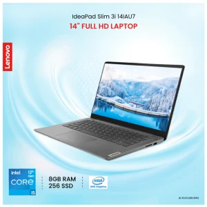 Lenovo IdeaPad Slim 3i 14IAU7 Core i5 1235U 8GB RAM 256GB SSD 14 Inch FHD Display Arctic Grey Laptop