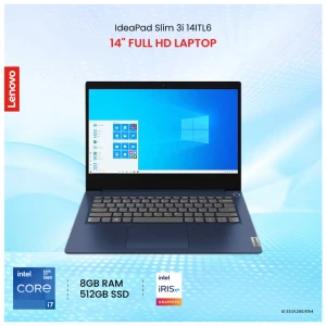 Lenovo IdeaPad Slim 3i 14ITL6 Intel Core i7 1165G7 8GB RAM 512GB SSD 14 Inch FHD Antiglare LED Display Abyss Blue Laptop
