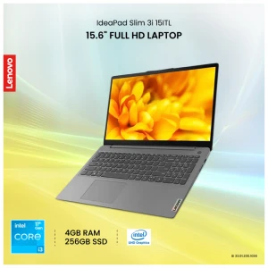 Lenovo IdeaPad Slim 3i 15ITL 11th Gen Intel Core i3 1115G4 4GB RAM 256GB SSD 15.6 Inch FHD Display Arctic Grey Laptop