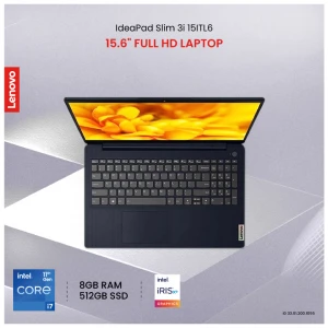 Lenovo IdeaPad Slim 3i 15ITL6 Intel Core i7 1165G7 8GB RAM 512GB SSD 15.6 Inch FHD Antiglare LED Display Abyss Blue Laptop