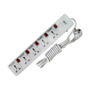 Many 2 Pin 5 Port White Power Strip # MTS-154 (3 Meter)