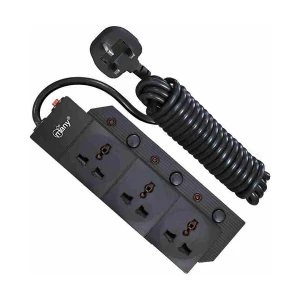 Many 3 Pin 3 Port Black Power Strip # MTS-2030 (3 Meter)