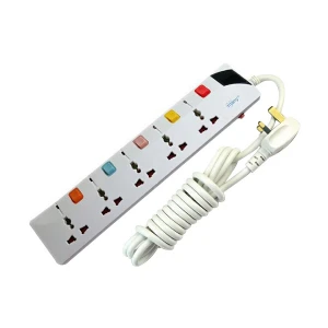 Many 3 Pin 5 Port White Power Strip # MTS-G157 (3 Meter)