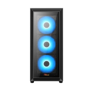 PC Power Crystal Glass V3 Mid Tower Black Gaming Desktop Casing #PP-GS2404V3 BK
