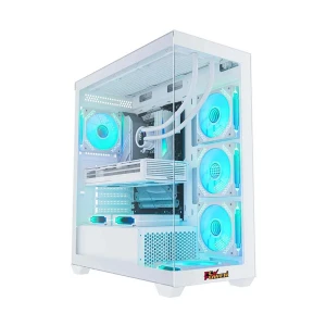 PC Power Ice Tower Elite Mid Tower White (Tempered Glass Window) E-ATX Gaming Desktop Case #PP-GS500 WH