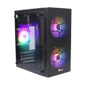PC Power Spider Web Mesh Mid Tower Black Micro-ATX Desktop Casing with Standard PSU #PP-X2601 BK
