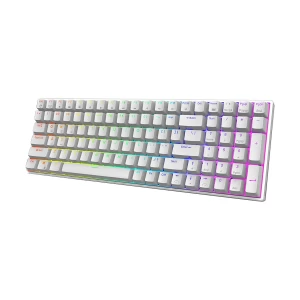 Royal Kludge RK 100 Tri Mode RGB Hot Swap (Brown Switch) White Gaming Keyboard