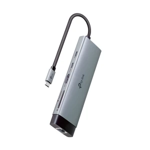 Tp-link UH9120C Type-C Male to Tri USB, Dual USB Type-C, HDMI, SD, TF & Lan Female Gray Converter #UH9120C