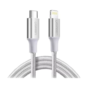 Ugreen US304 (70524) USB Type-C Male to Lightning Silver 1.5 Meter Charging Cable # 70524