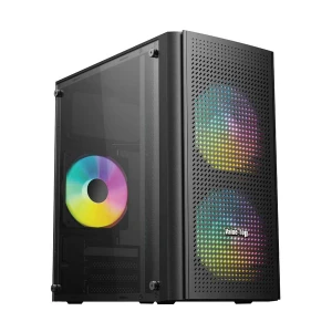 Value Top VT-M200 Mid Tower (Tempered Glass Window) Micro-ATX Black Desktop Casing with Standard PSU