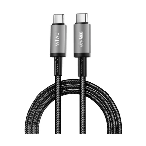 Wiwu Titanlink USB Type-C Male to Male, 1 Meter, Gray Charging & Data Cable #Wi-C057 (60W)