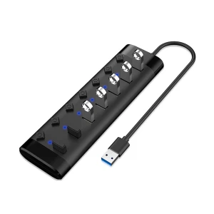 Yuanxin X-80907 USB Male to Multi USB Female Black Hub #X-80907 (7 Port)