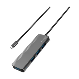 Yuanxin X-80503T Type-C Male to Quad USB Female Black Hub #X-80503T