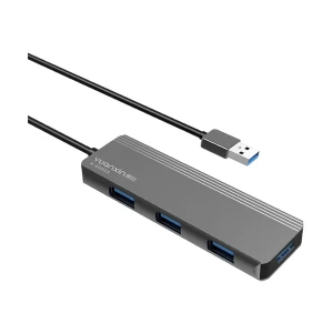 Yuanxin X-80503 USB Male to Quad USB Female Black Hub # X-80503