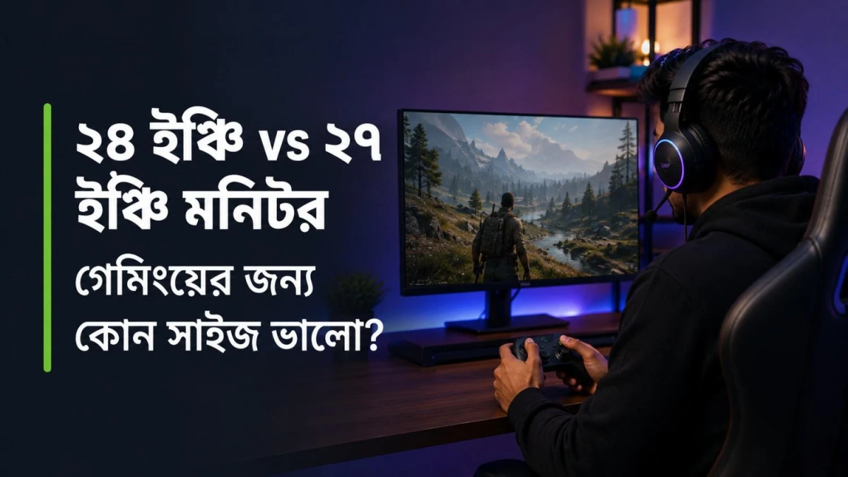 ২৪ ইঞ্চি না ২৭ ইঞ্চি মনিটর: গেমিংয়ের জন্য কোন সাইজ ভালো?