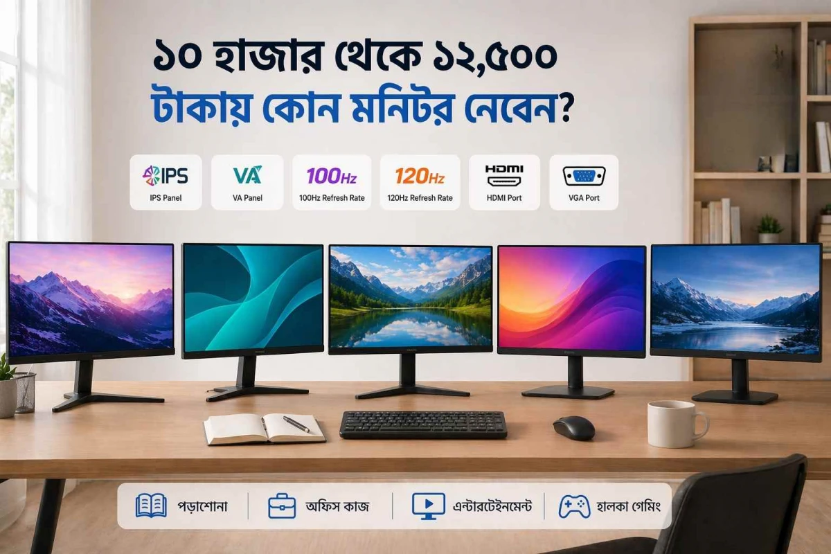 ১০ হাজার থেকে ১২,৫০০ টাকায় কোন মনিটর নেবেন? ৫ টি সেরা মনিটর এর লিস্ট