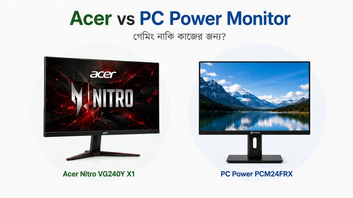 Acer Nitro VG240Y X1 vs PC Power PCM24FRX: কোন মনিটরটি ভালো?