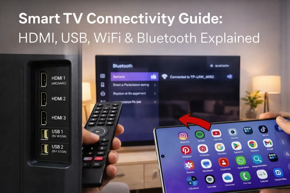 Smart TV Connectivity Guide: HDMI, USB, WiFi & Bluetooth Explained