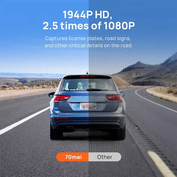 70Mai A500s Dash Cam Pro 2.7k QHD Black Dash Camera