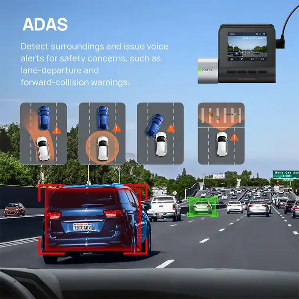 70Mai A500s Dash Cam Pro 2.7k QHD Black Dash Camera