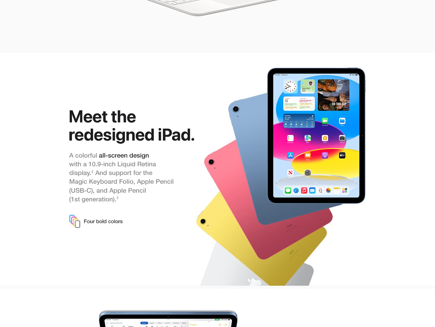 Apple iPad (2022) 10th Gen 64GB ROM 10.9 Inch Retina Display Yellow Tablet
