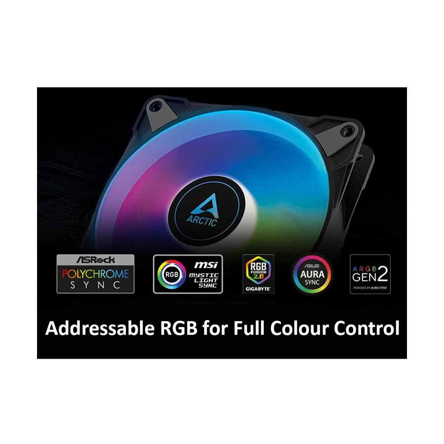 Arctic P12 PWM PST ARGB Casing Fan in BD