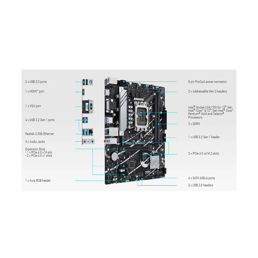 Asus PRIME B760M-K Motherboard specifications