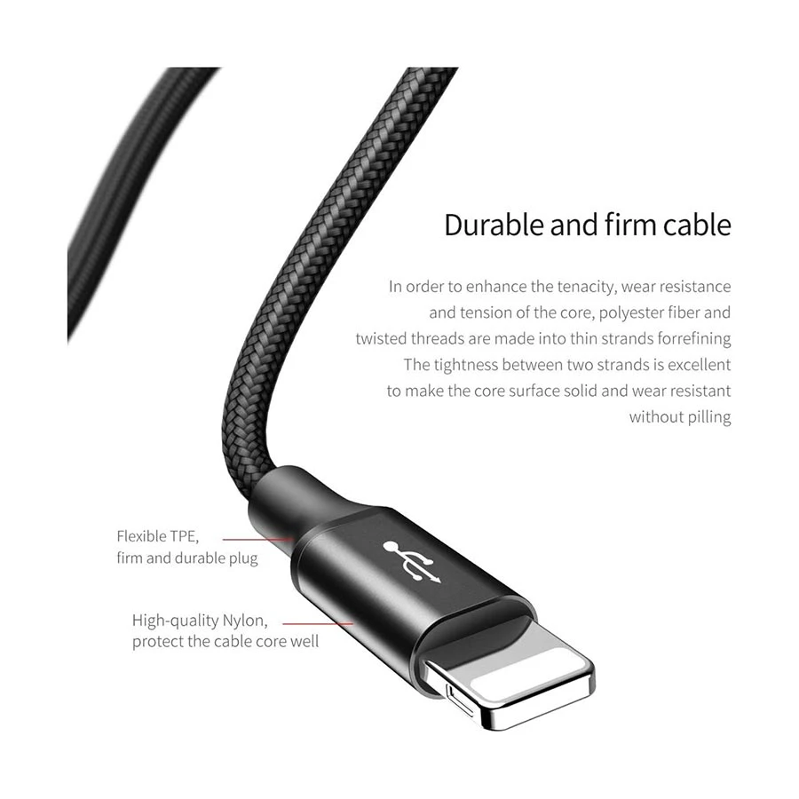 Baseus CAMLL-SU01 Rapid Series 3-in-1 USB Male to Micro USB & Dual Lightning USB Cable Price in BD