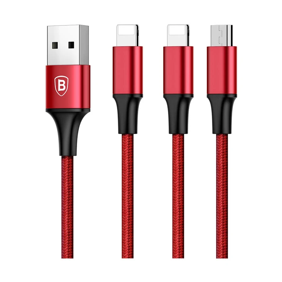 Baseus CAMLL-SU09 Rapid Series 3-in-1 USB Male to Micro & Dual Lightning Cable / Converter / HUB in BD