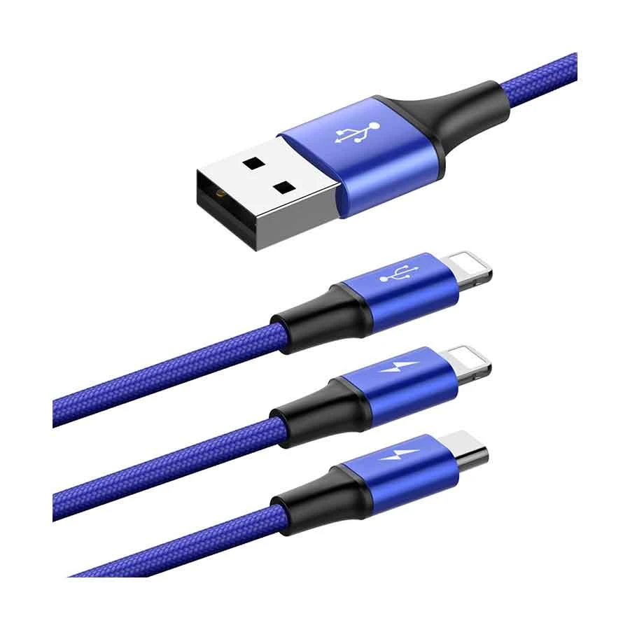 Baseus CAMLL-SU13 Rapid Series 3-in-1 USB Male to Micro USB & Dual Lightning Cable / Converter / HUB