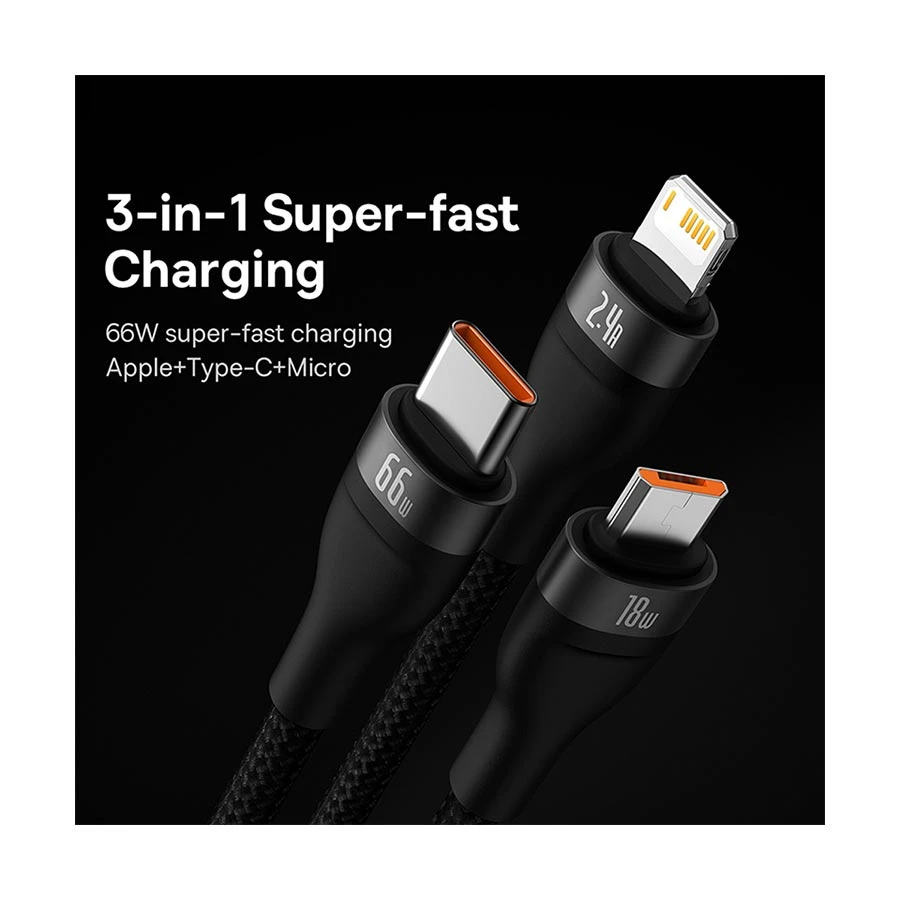 Baseus CASS040001 Flash Series II USB Male to Micro USB, Lightning & Type-C Cable / Converter / HUB in BD