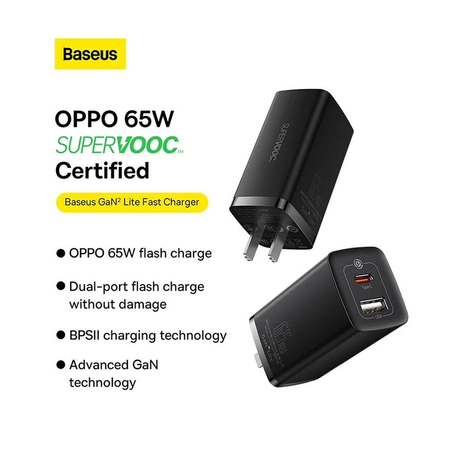 Baseus CCGL010001 GaN2 lite SUPER VOOC Wall Charger in BD