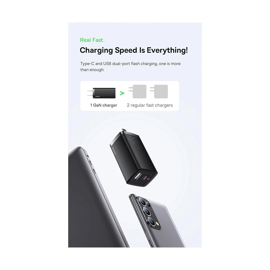 Baseus CCGL010001 GaN2 lite SUPER VOOC Wall Charger Price in BD