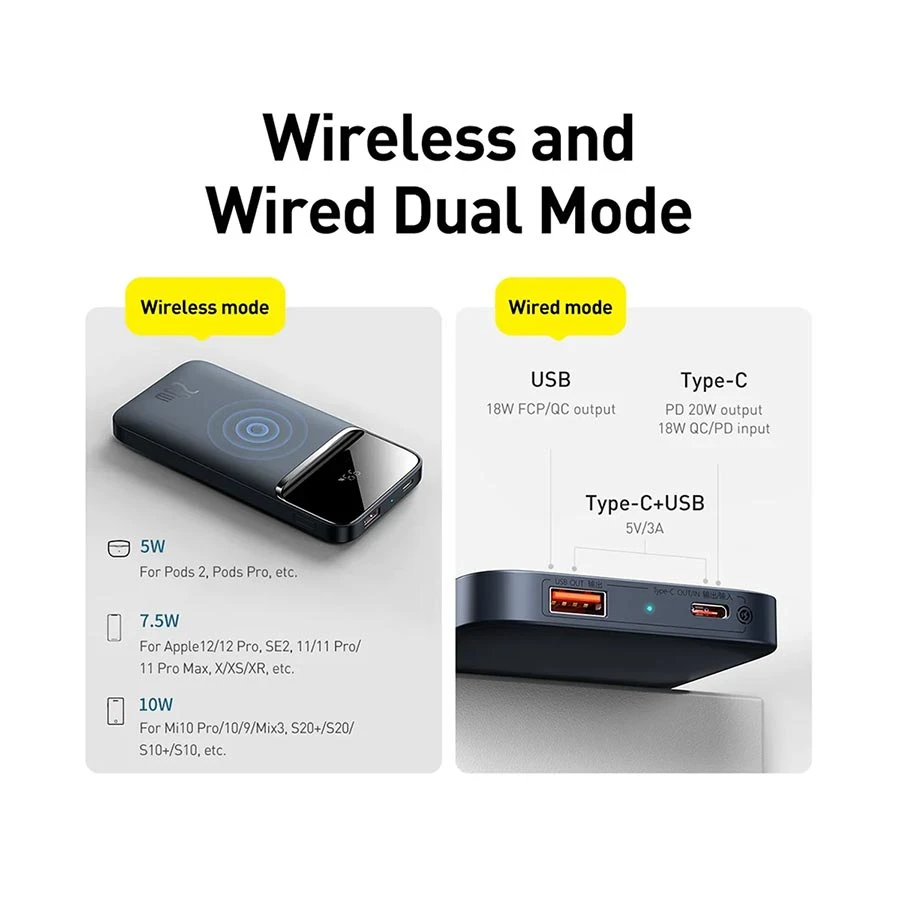 Baseus PPCX010201 Magnetic 10000mAh Power Bank Price in BD