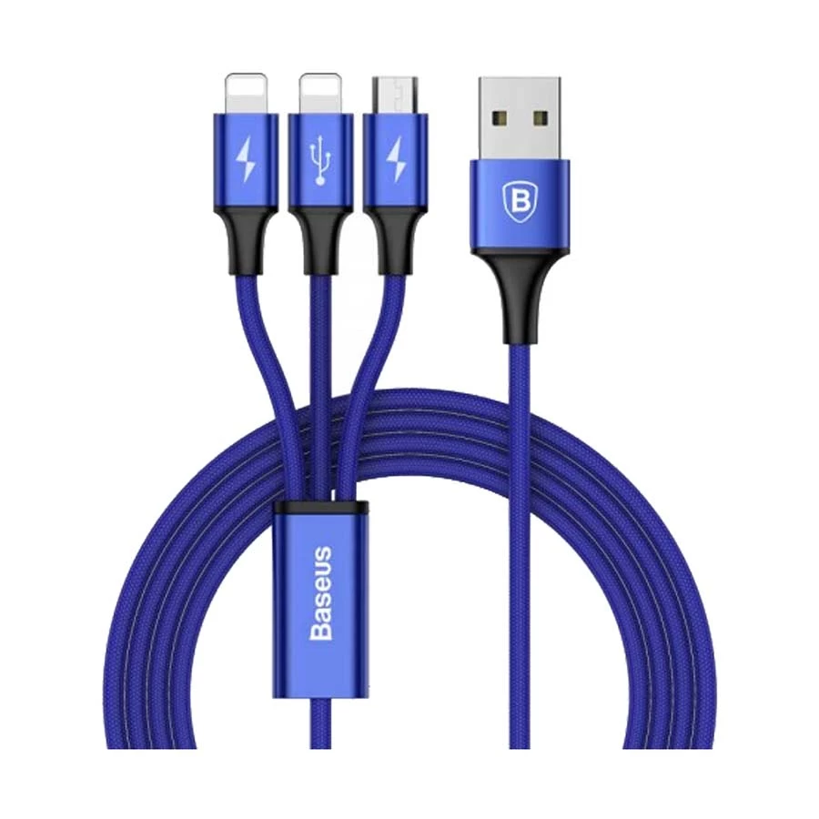 Baseus CAMLL-SU13 Rapid Series 3-in-1 USB Male to Micro & Dual Lightning Cable / Converter / HUB