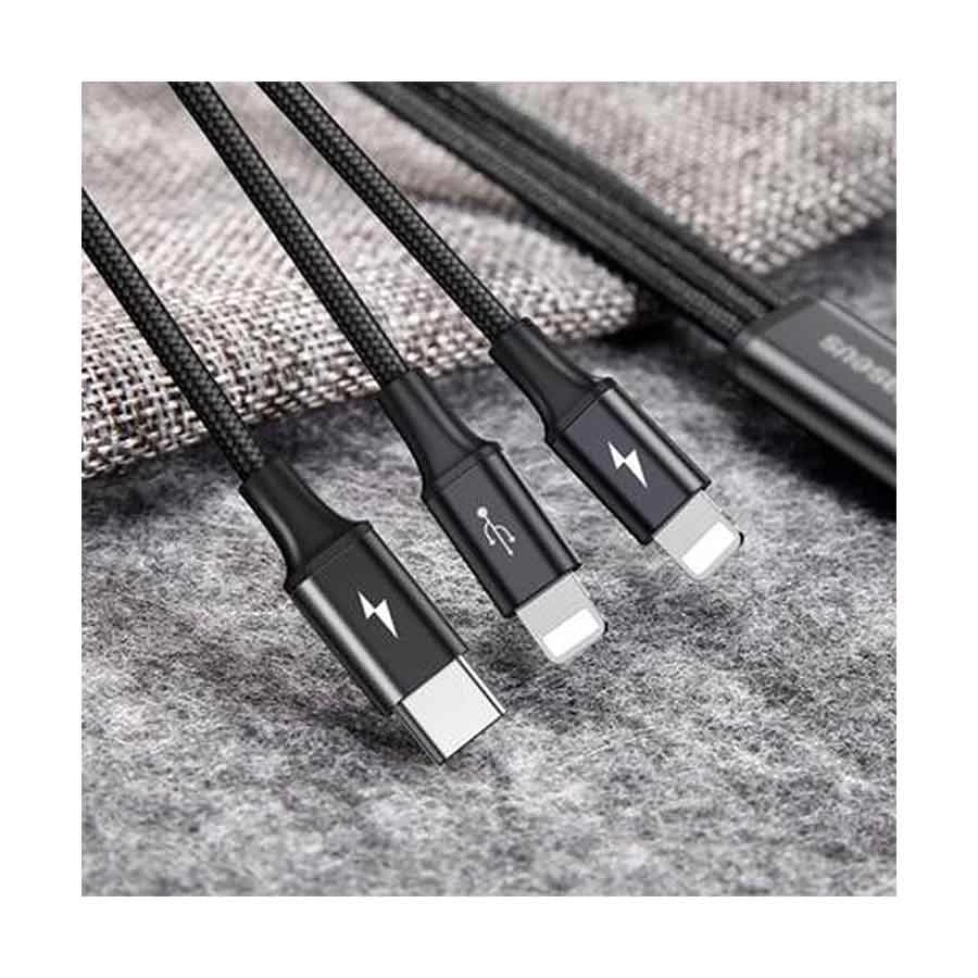 Baseus CAMLL-SU01 Rapid Series 3-in-1 USB Male to Micro USB & Dual Lightning USB Cable