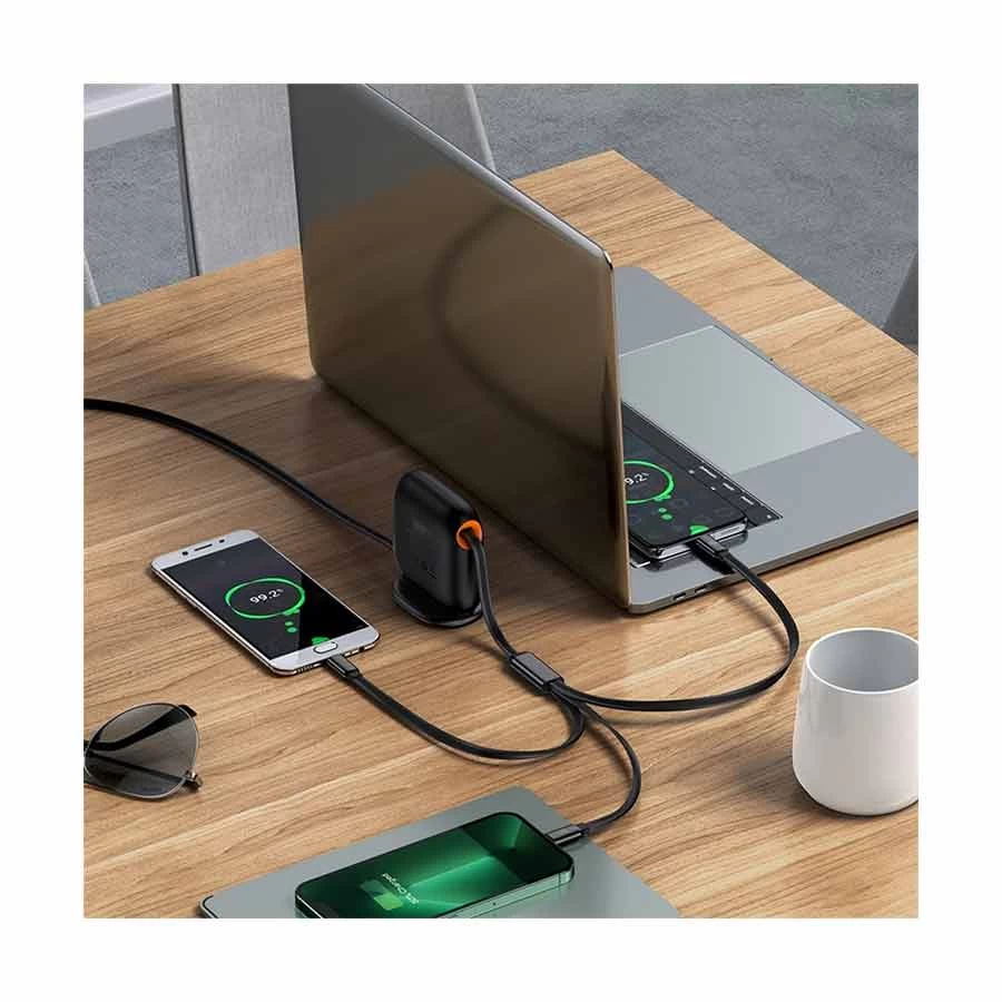 Baseus CAQY000001 Traction Series Type-C Male to Micro USB, Lightning & USB Cable in BD