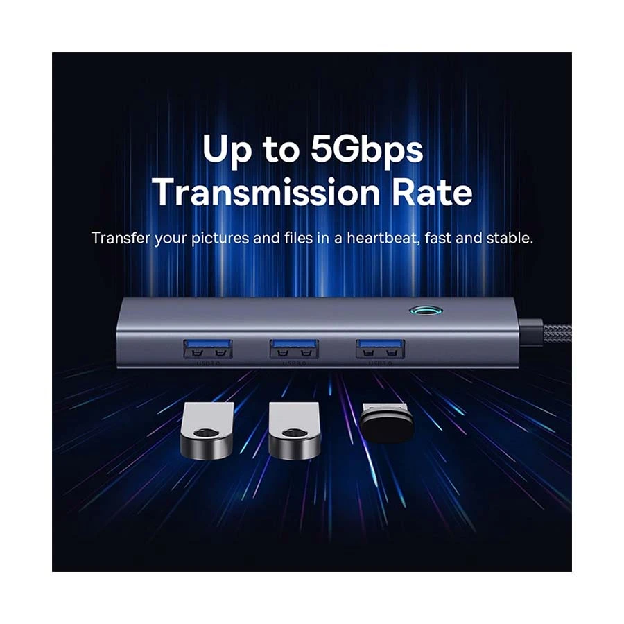 Baseus UltraJoy Series B0005280A813-02 4-Port USB Male to Quad USB Female Cable / Converter / HUB Price in BD