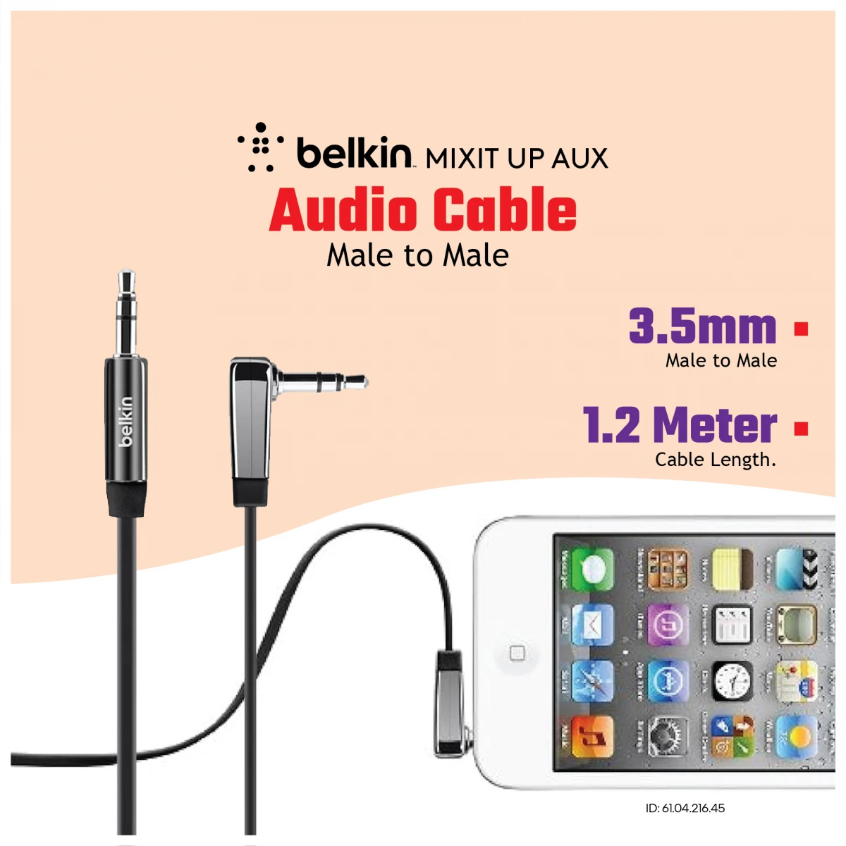 Belkin AV10128qe04-BLK 3.5mm Male to Audio Cable