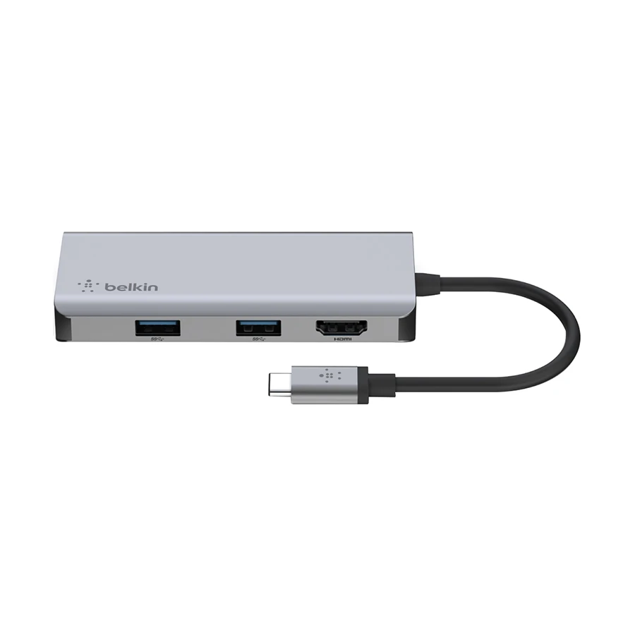 Belkin AVC007btSGY Type-C Male to HDMI, Dual USB 3.1, SD & MicroSD Female Cable / Converter / HUB Price in Bangladesh