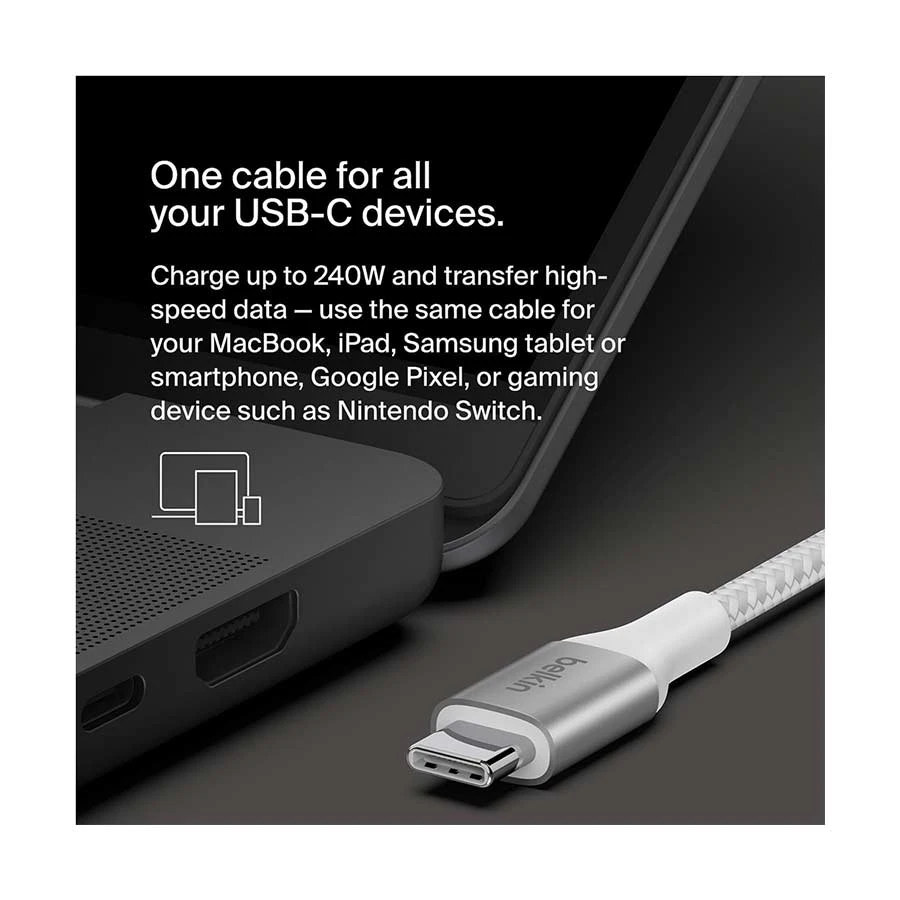 Belkin CAB015bt1MWH BoostCharge USB Type-C Male to 240W Cable / Converter / HUB in BD