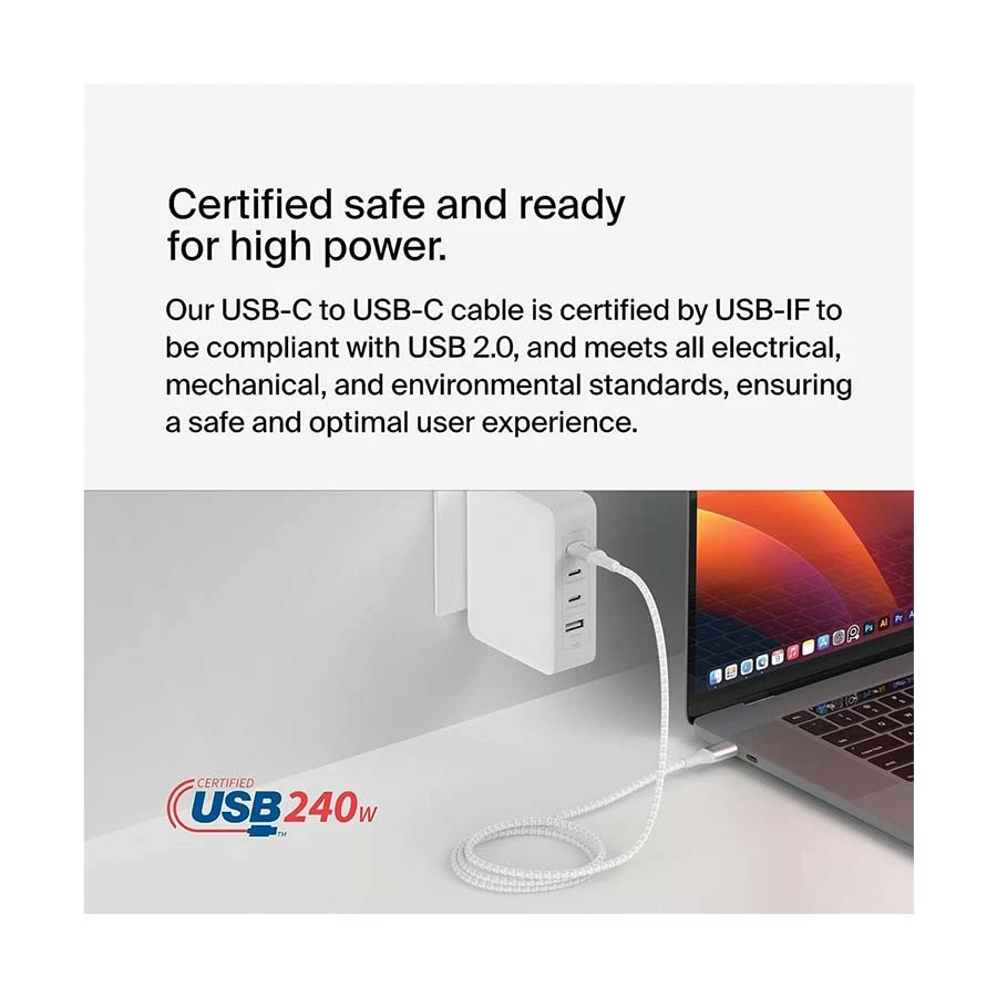 Belkin CAB015bt1MWH BoostCharge USB Type-C Male to 240W Cable / Converter / HUB specifications