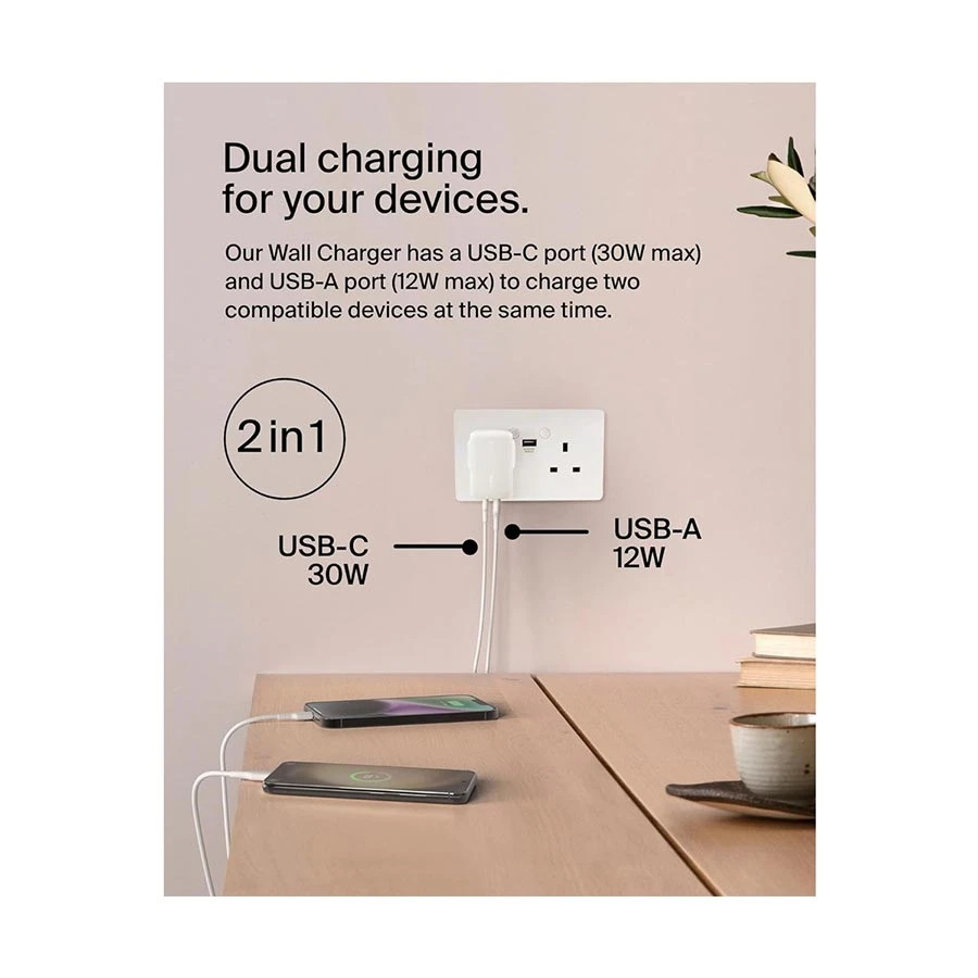 Belkin BoostCharge WCB009myWH Wall Charger in BD