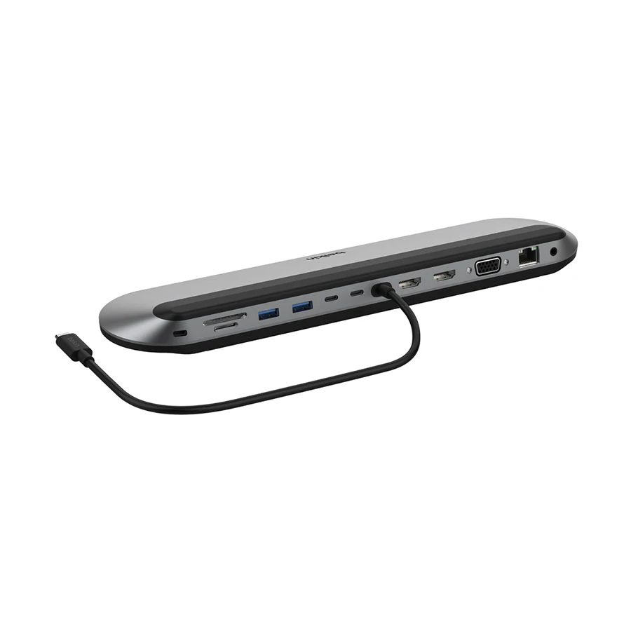Belkin INC014btSGY Type-C Male to Dual USB-A 3.2, USB-C HDMI, VGA, LAN, SD, MicroSD, Kensington lock & 3.5mm Female Cable / Converter / HUB Price in Bangladesh