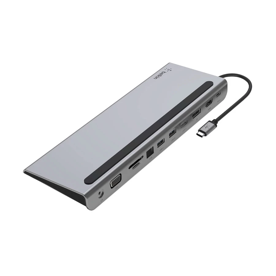 Belkin INC004btSGY Type-C Male to Type-C(PD), HDMI, DP, USB 2.0, Dual 3.0, LAN, SD, MicroSD, VGA & 3.5mm Female Type-C Converter