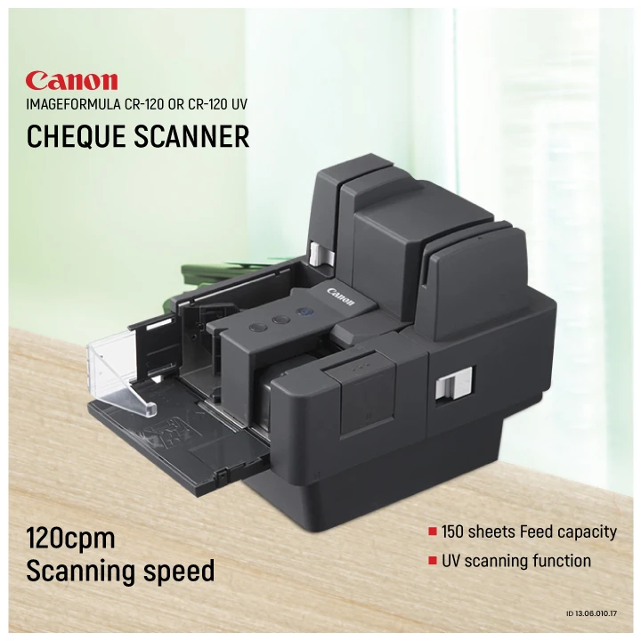 Canon imageFORMULA CR-120 or UV Cheque Scanner specifications